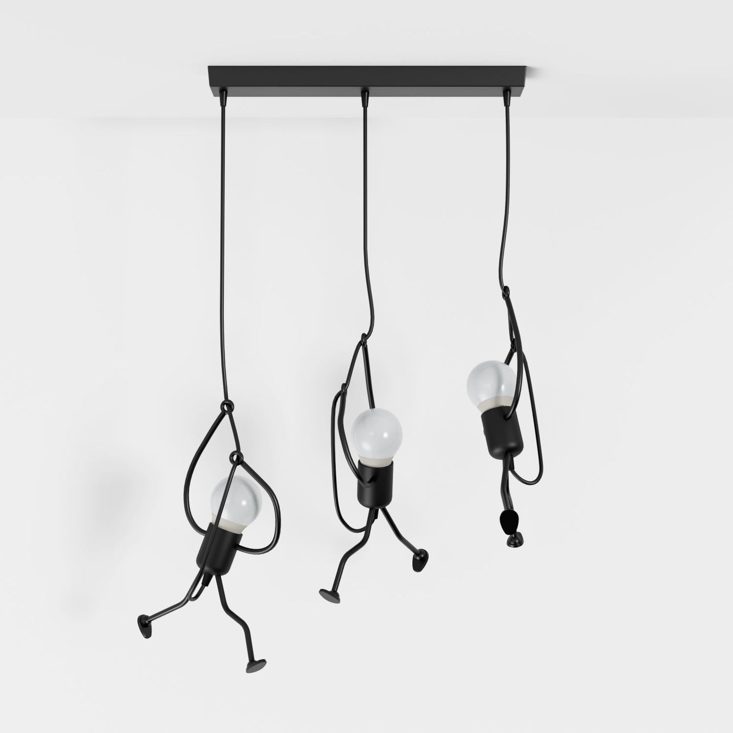 Wrought Iron Pendant Light With Adjustable Cord