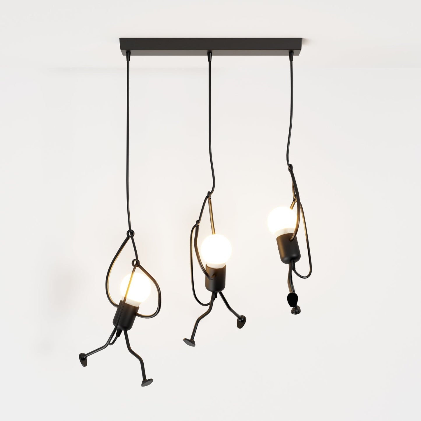 Wrought Iron Pendant Light With Adjustable Cord