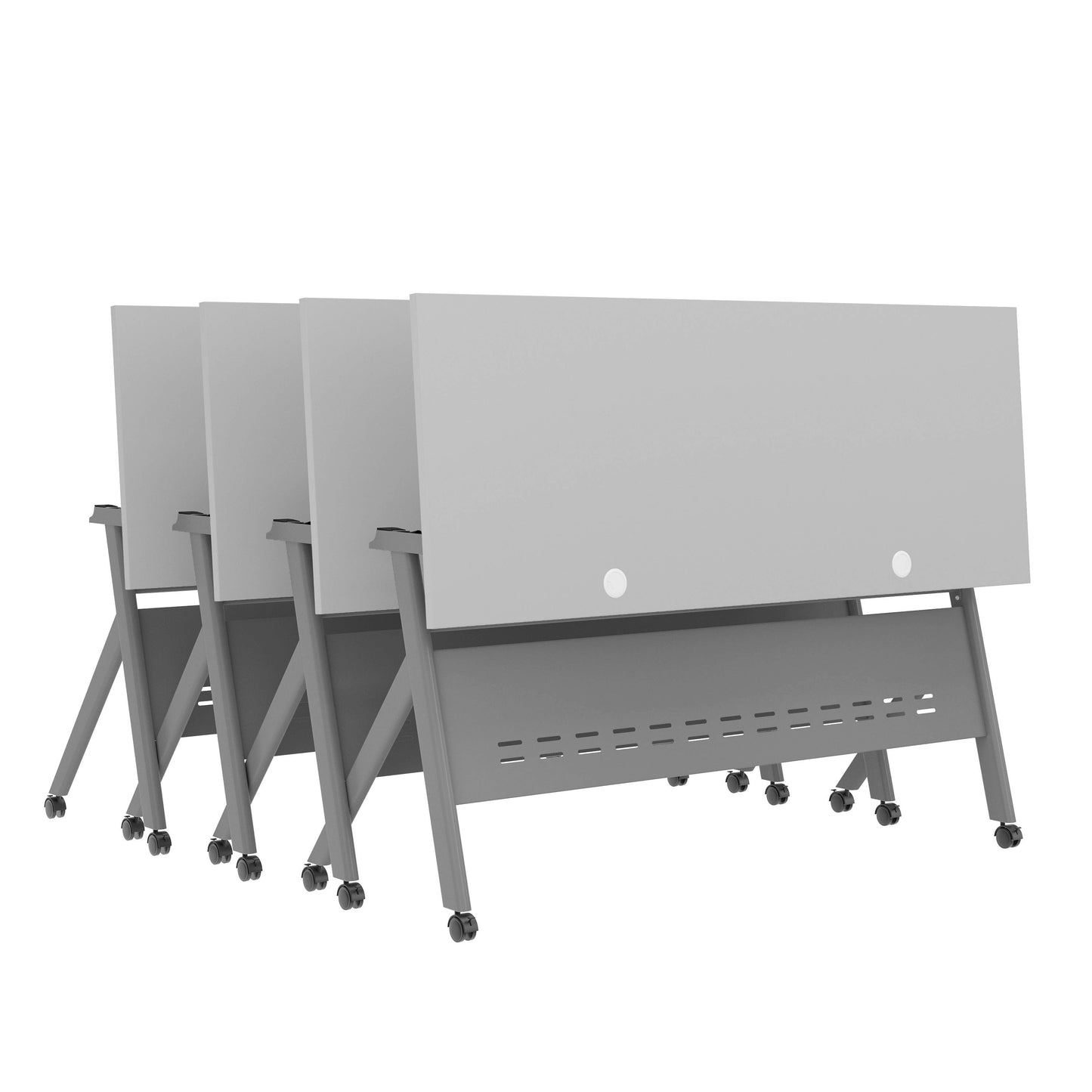 Davis Commercial Grade Heavy-Duty Nesting Flip Training Table with Y-Legs, Modesty Panel, Tabletop, and Frame