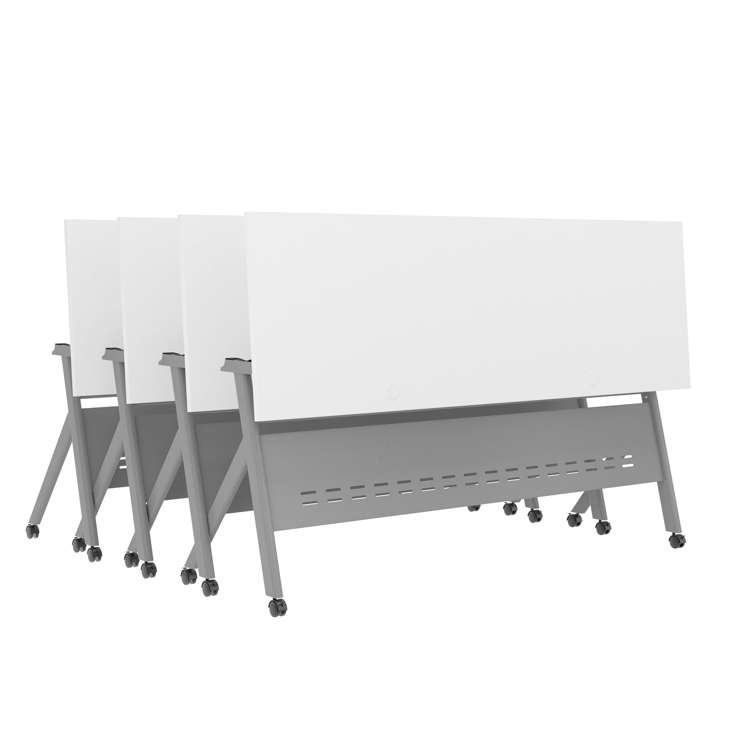 Davis Commercial Grade Heavy-Duty Nesting Flip Training Table with Y-Legs, Modesty Panel, Tabletop, and Frame