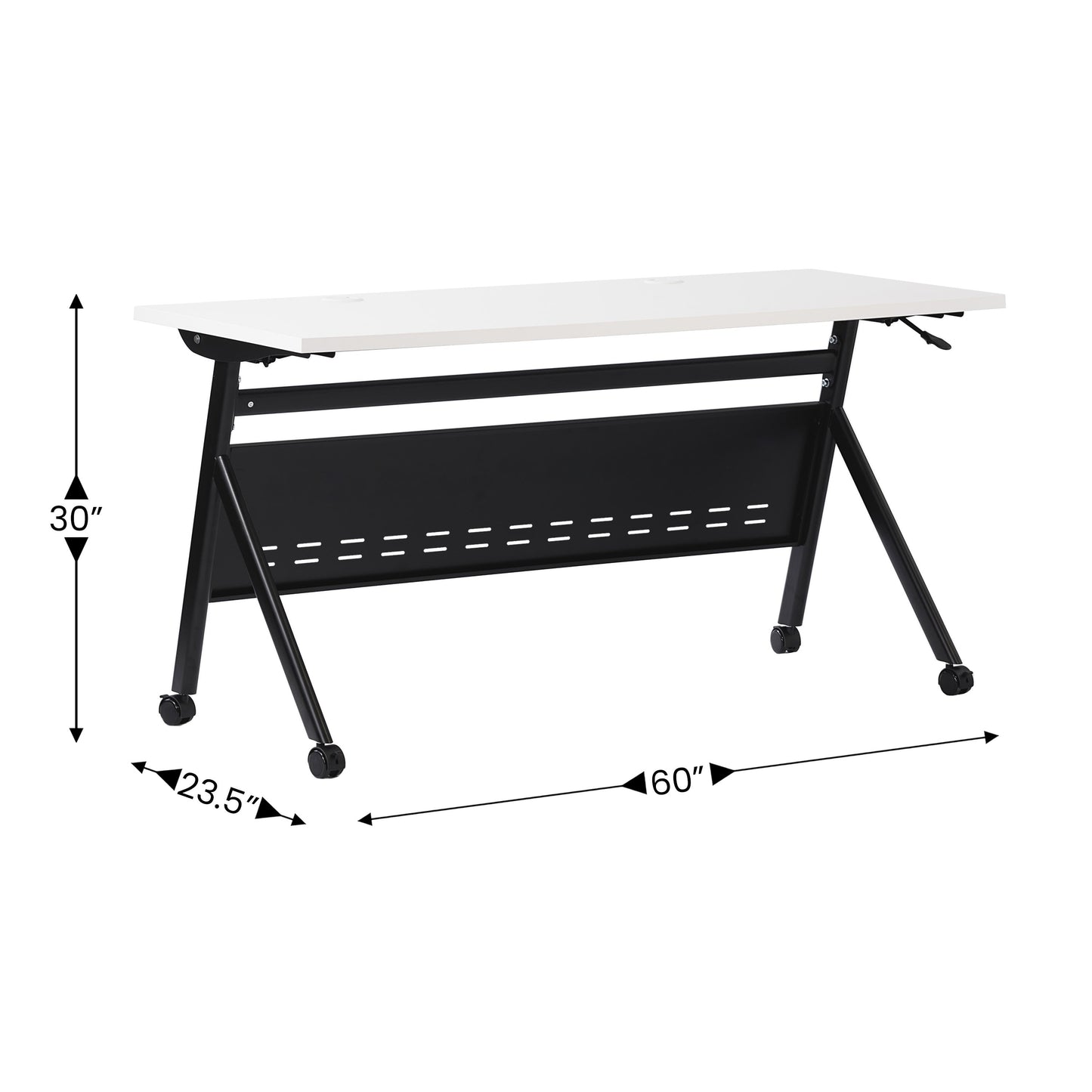 Davis Commercial Grade Heavy-Duty Nesting Flip Training Table with Y-Legs, Modesty Panel, Tabletop, and Frame