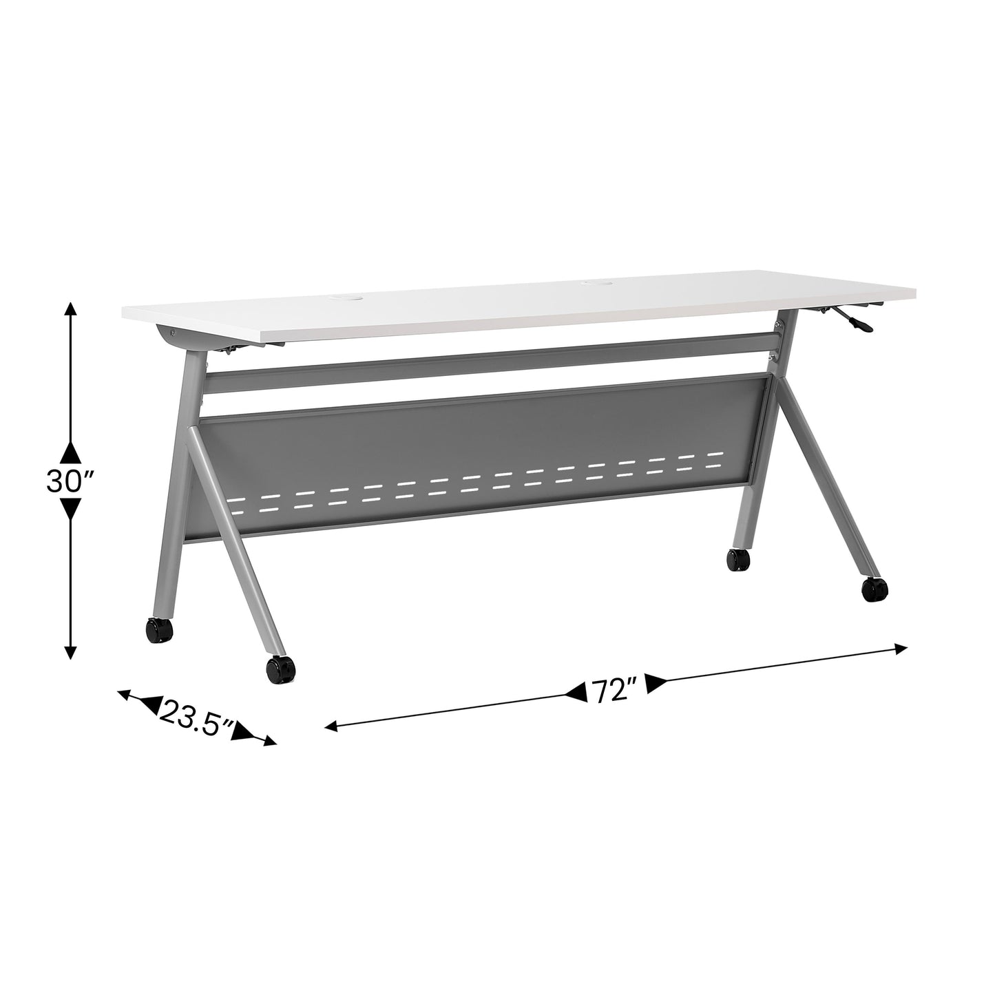 Davis Commercial Grade Heavy-Duty Nesting Flip Training Table with Y-Legs, Modesty Panel, Tabletop, and Frame