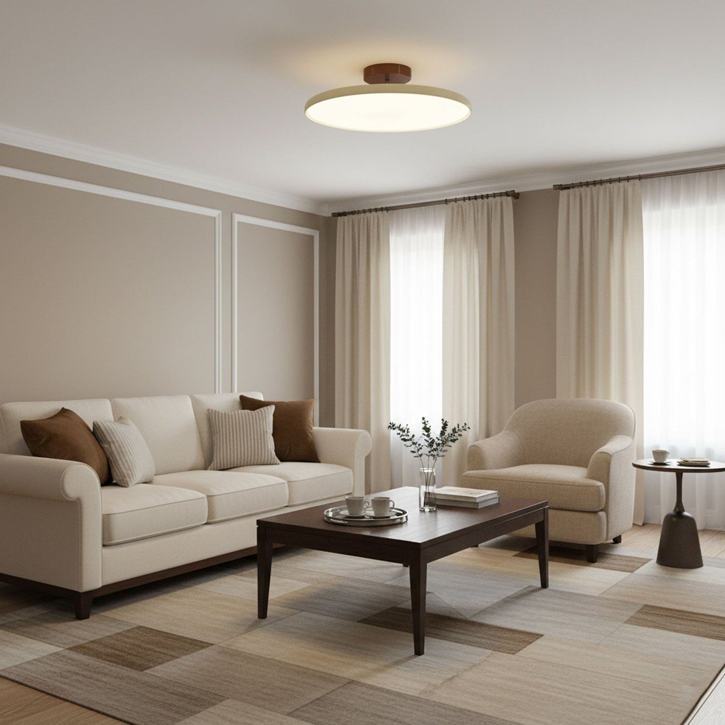 Adjustable Disc Ceiling Light With Low Profile Mount