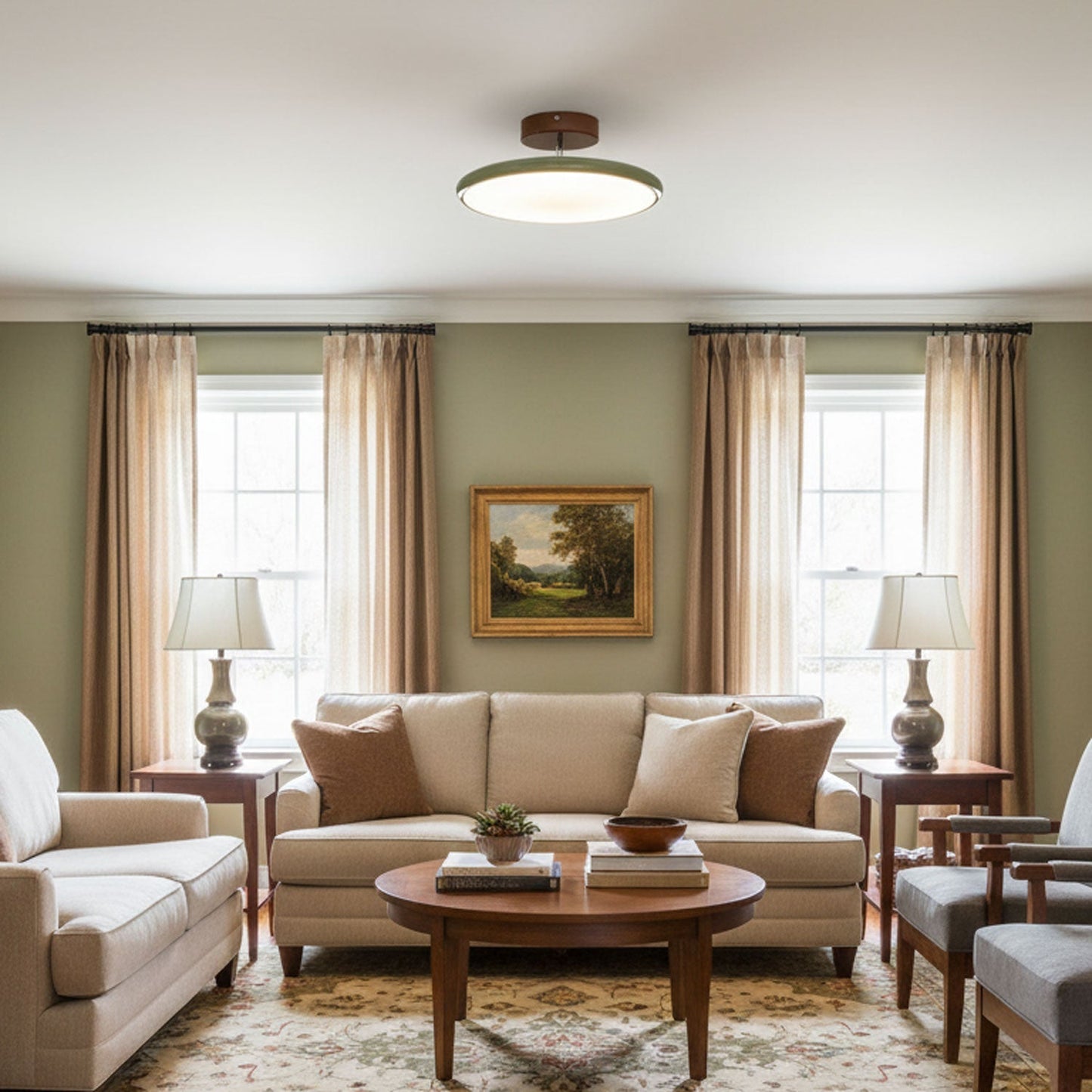 Adjustable Disc Ceiling Light With Low Profile Mount