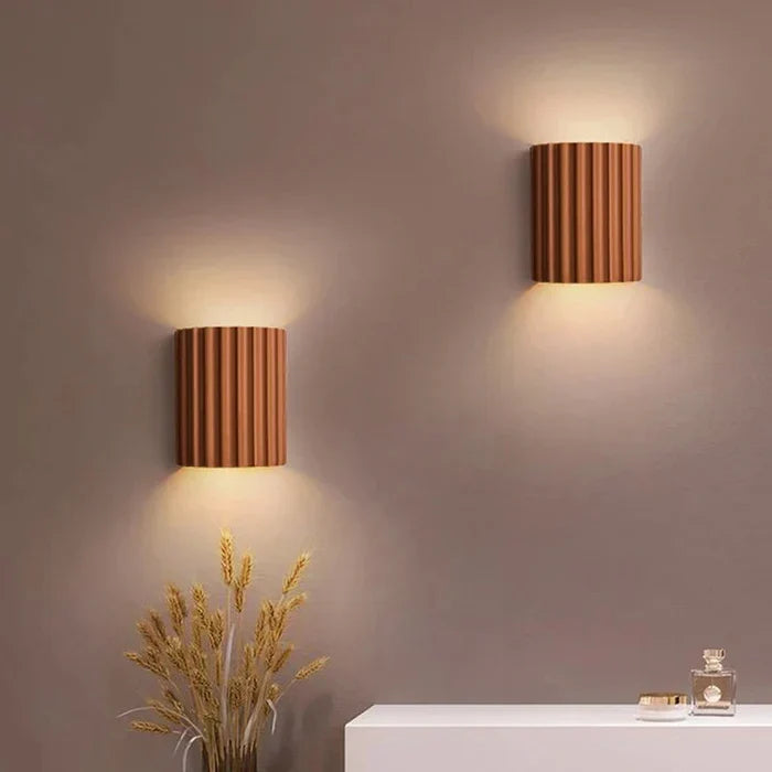 Nordic Resin Plaster Shade Wall Light With Up And Down Glow