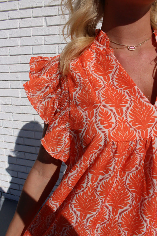 Nova Abstract Print Babydoll Top