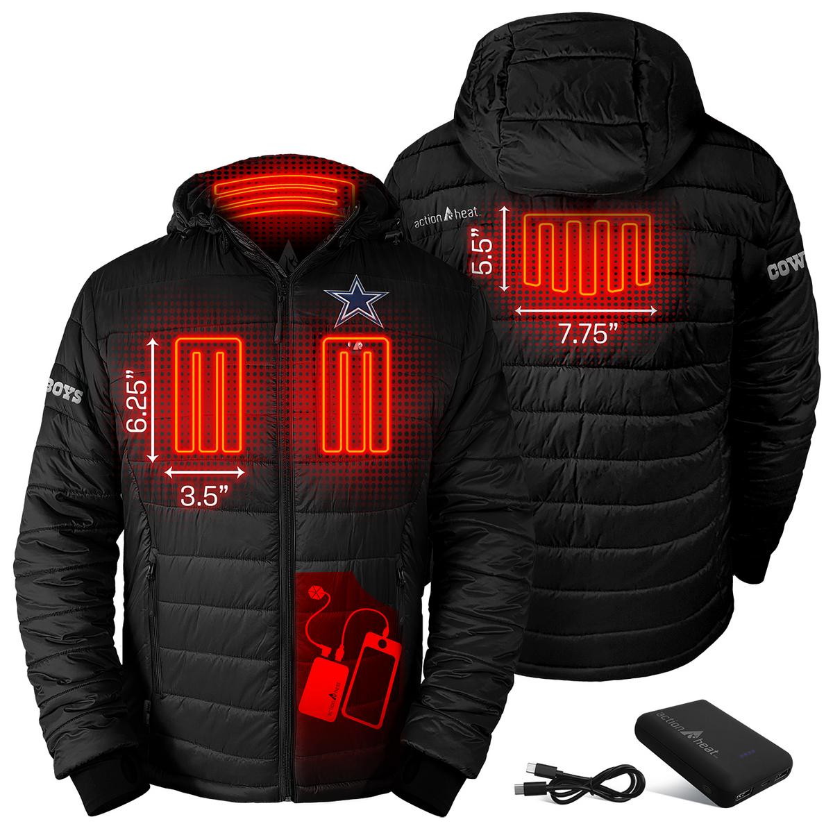 ActionHeat Dallas Cowboys 5V Men's Softshell Battery Heated Jacket