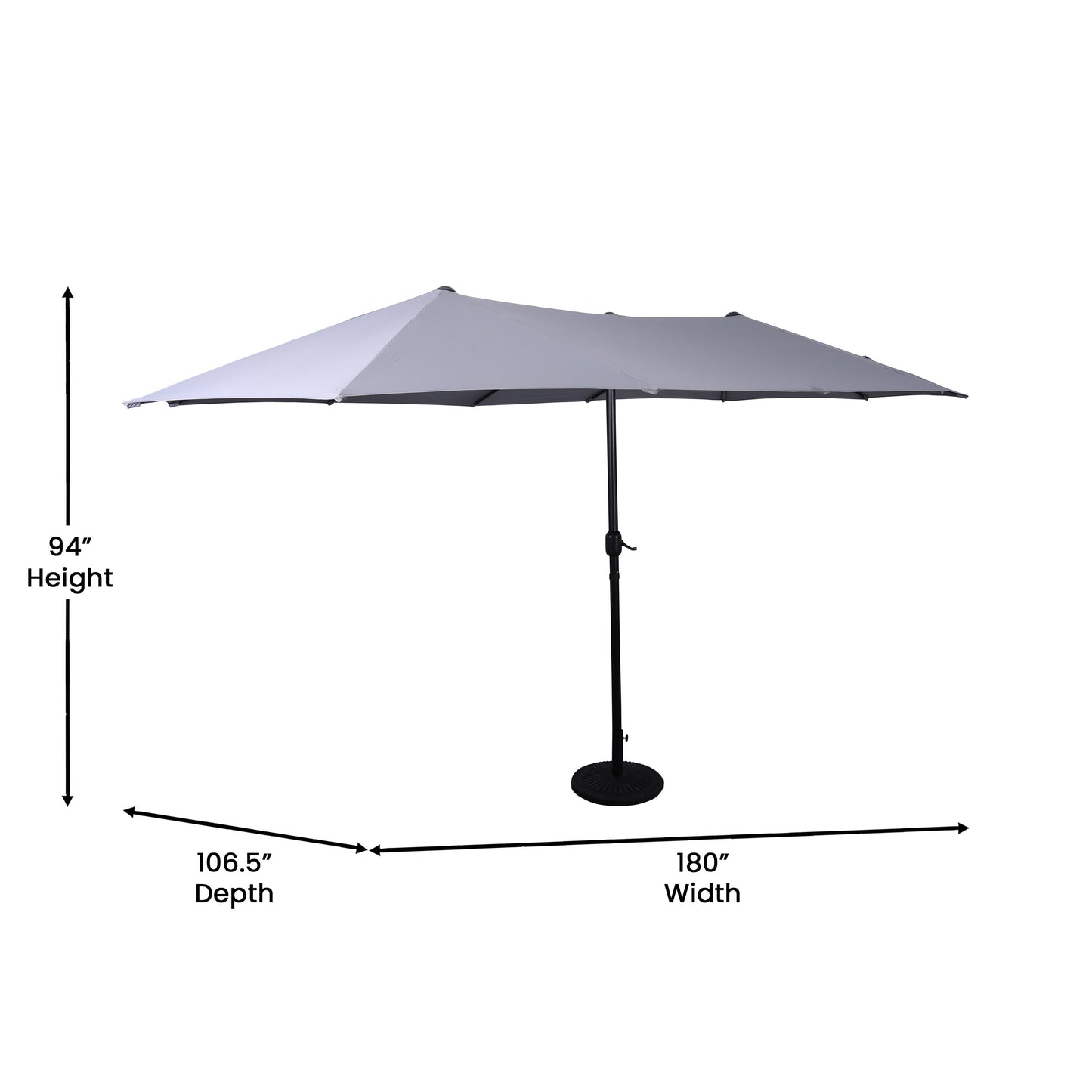 Elizabeth Commercial Grade 15 FT Triple Head Patio Umbrella with Easy Lift Crank Functionality