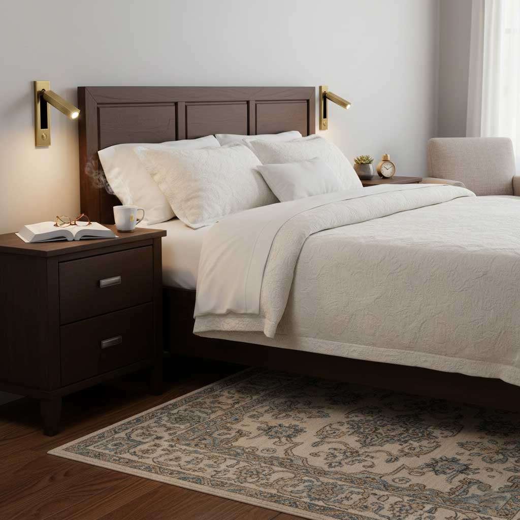 Embedded Bedside Reading Spotlight Wall Light With Adjustable Head