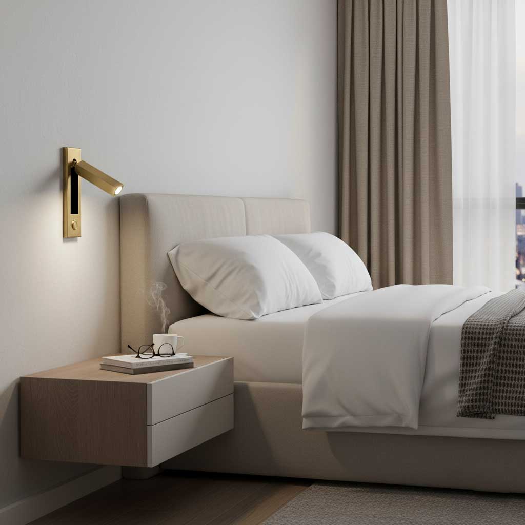 Embedded Bedside Reading Spotlight Wall Light With Adjustable Head