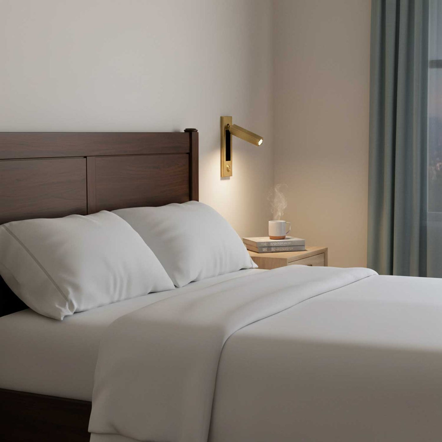 Embedded Bedside Reading Spotlight Wall Light With Adjustable Head