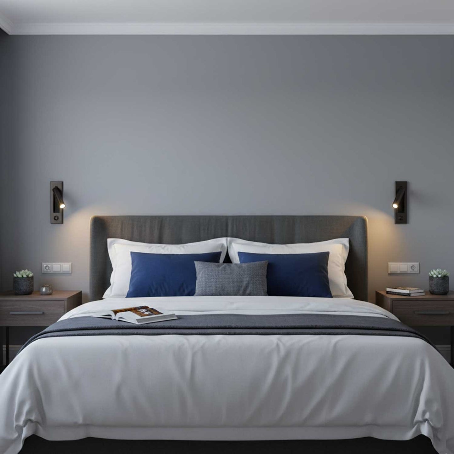 Embedded Bedside Reading Spotlight Wall Light With Adjustable Head