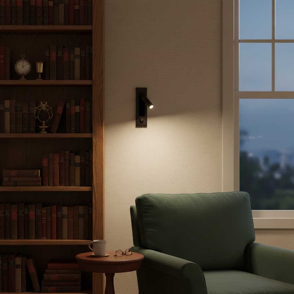 Embedded Bedside Reading Spotlight Wall Light With Adjustable Head