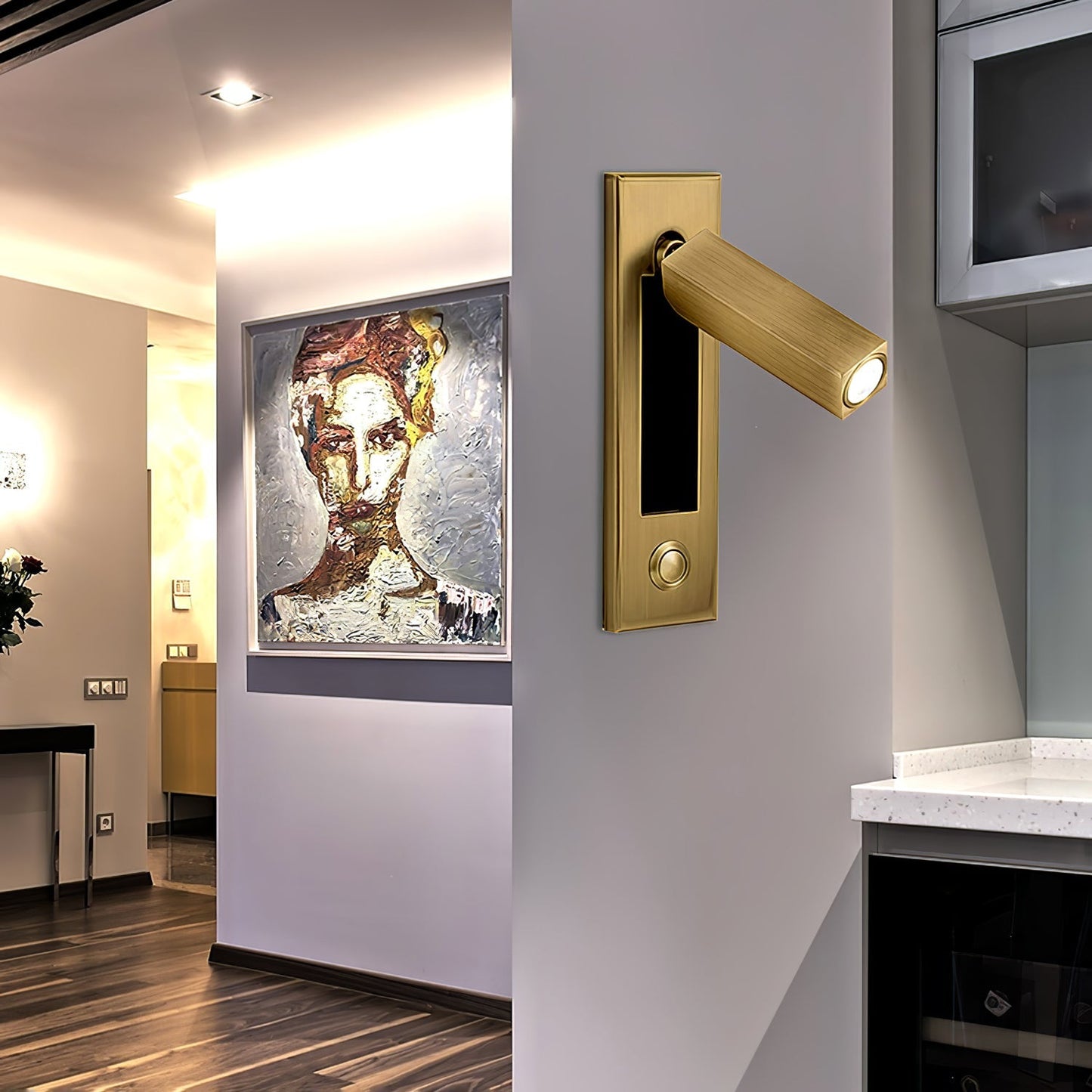 Embedded Bedside Reading Spotlight Wall Light With Adjustable Head