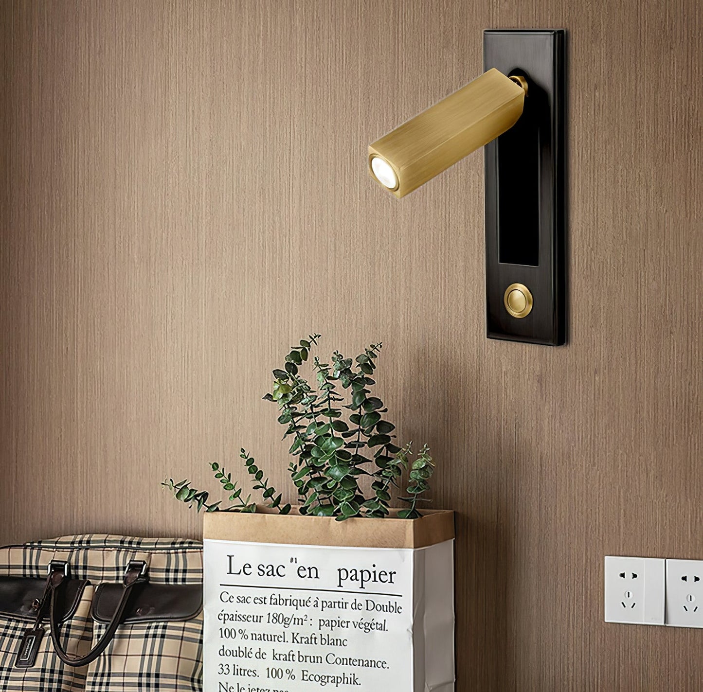 Embedded Bedside Reading Spotlight Wall Light With Adjustable Head