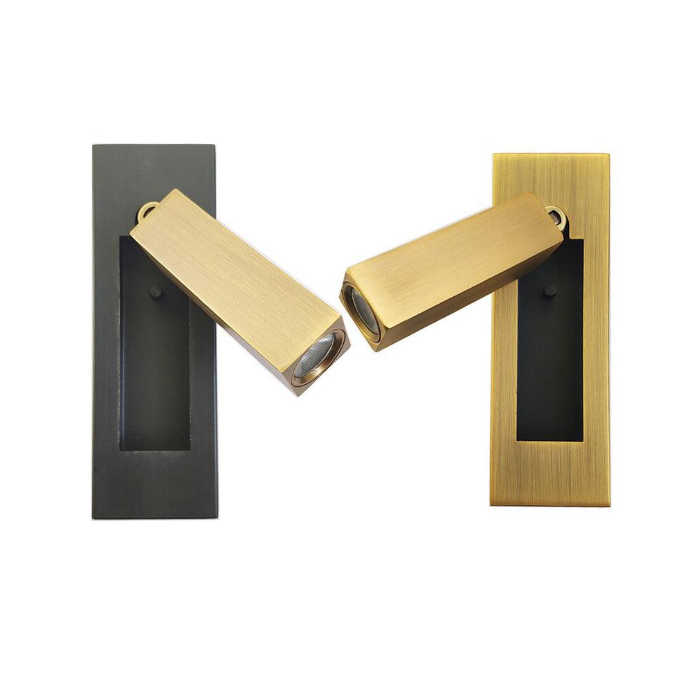 Embedded Bedside Reading Spotlight Wall Light With Adjustable Head
