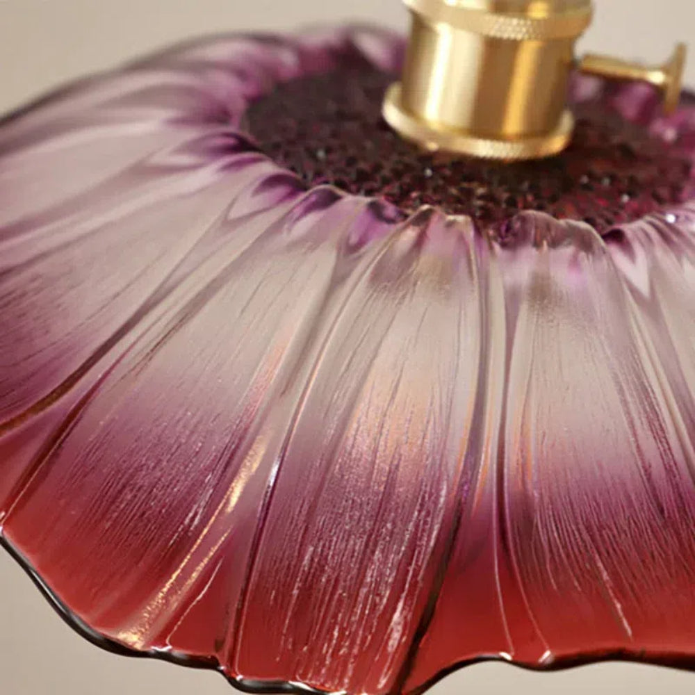 Retro Glass Pendant Light with Fluted Shade