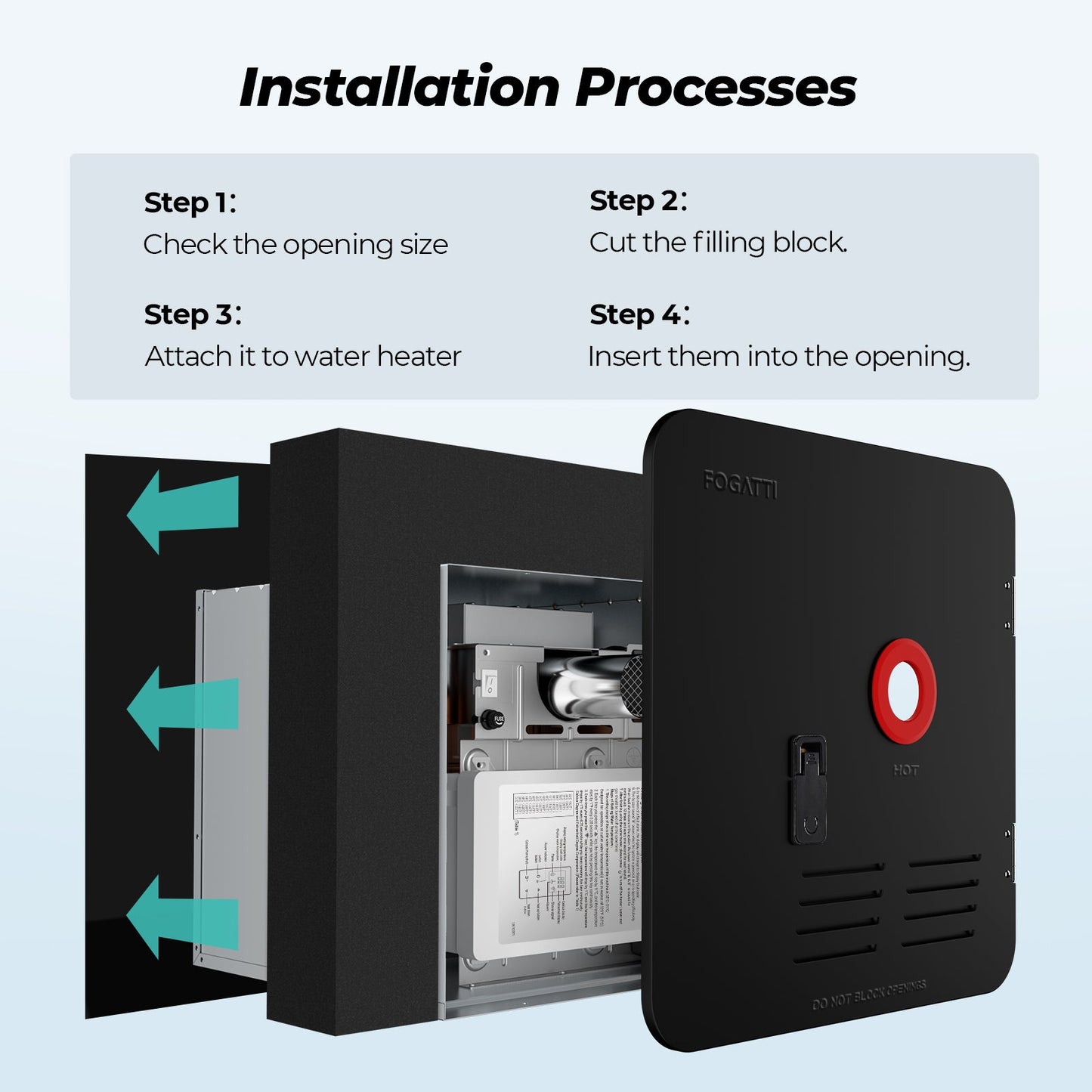 FOGATTI RV Water Heater Installation Filling Block (Single-pack), Compatible with 18 x 18 inches RV Water Heater Door