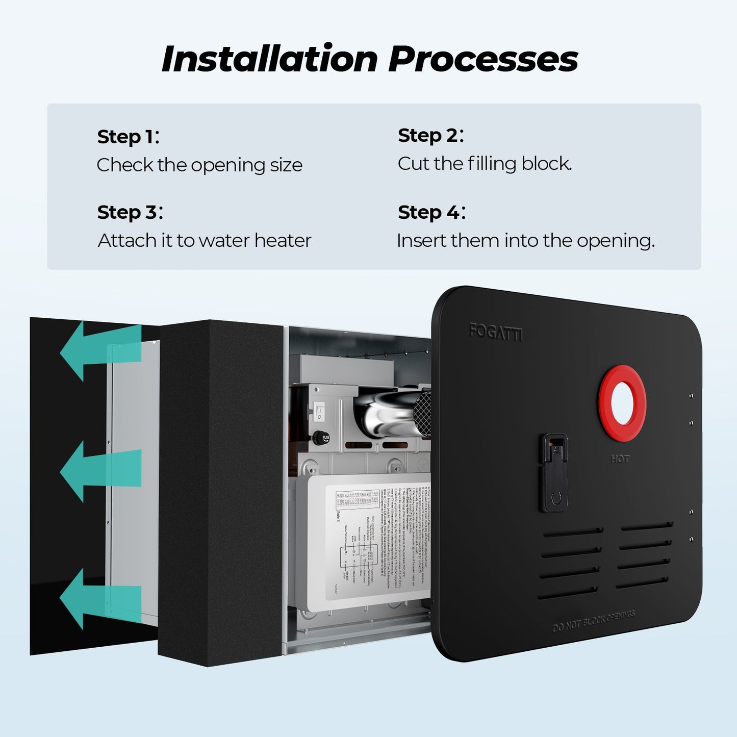 FOGATTI RV Water Heater Installation Filling Block (Single-pack), Compatible with 15 x 18 inches RV Water Heater Door