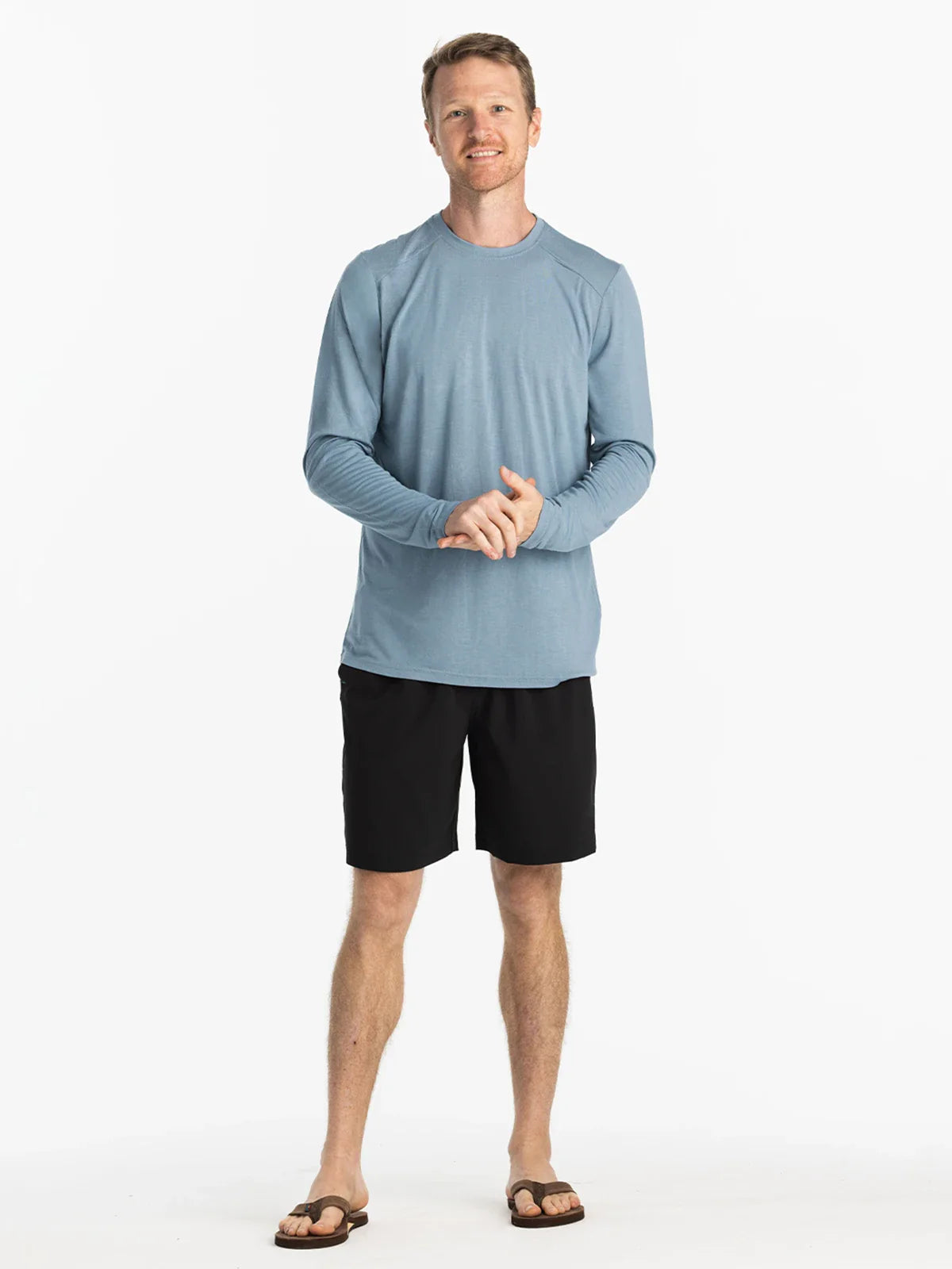 Men's Bamboo Lightweight Long Sleeve - Blue Fog