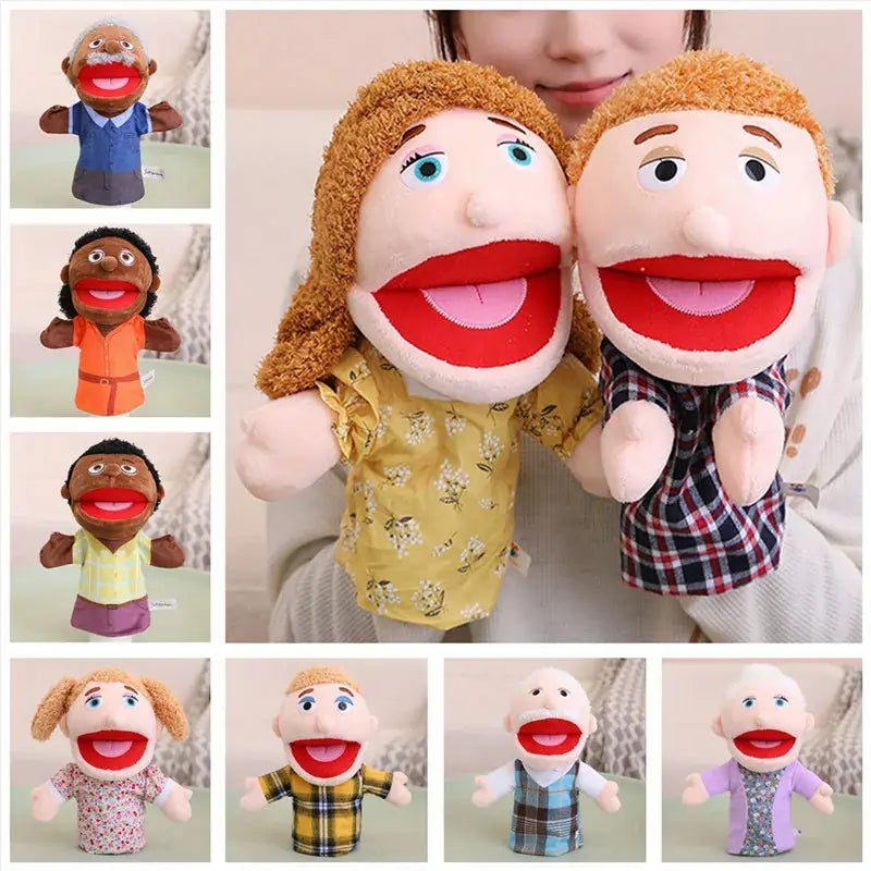 Kids Plush Finger & Hand Puppets for Role Play & Bedtime Stories - 28-33cm
