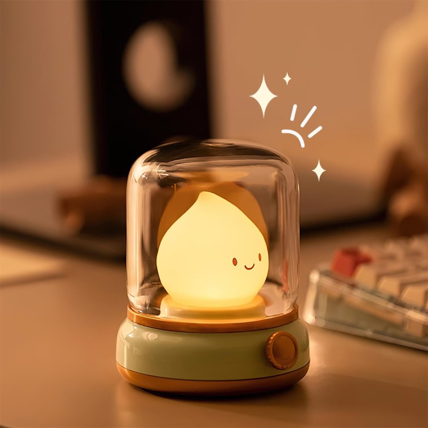 Flame-Effect LED Bedside Table Lamp With Soft Ambient Glow