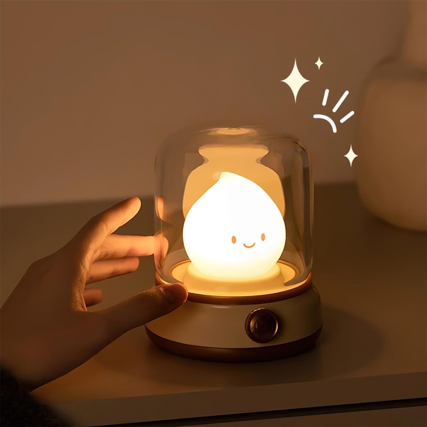 Flame-Effect LED Bedside Table Lamp With Soft Ambient Glow