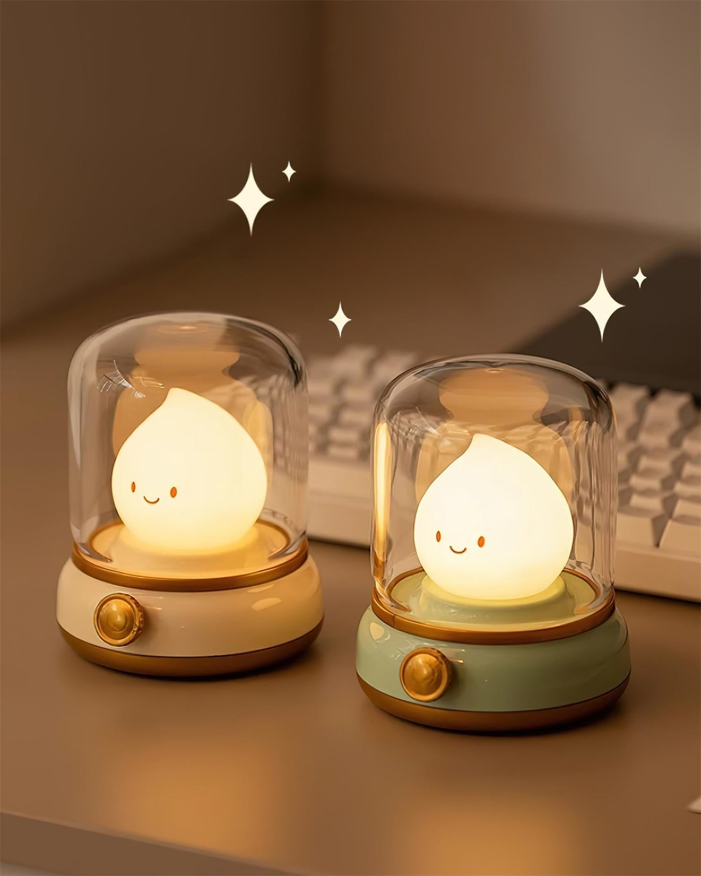 Flame-Effect LED Bedside Table Lamp With Soft Ambient Glow