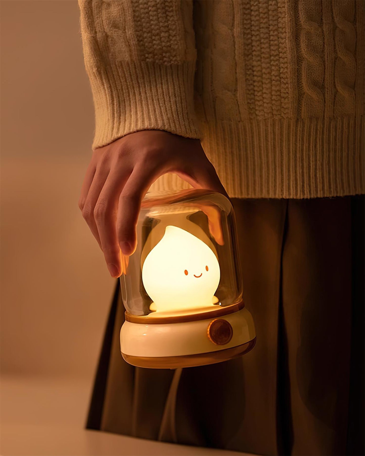 Flame-Effect LED Bedside Table Lamp With Soft Ambient Glow