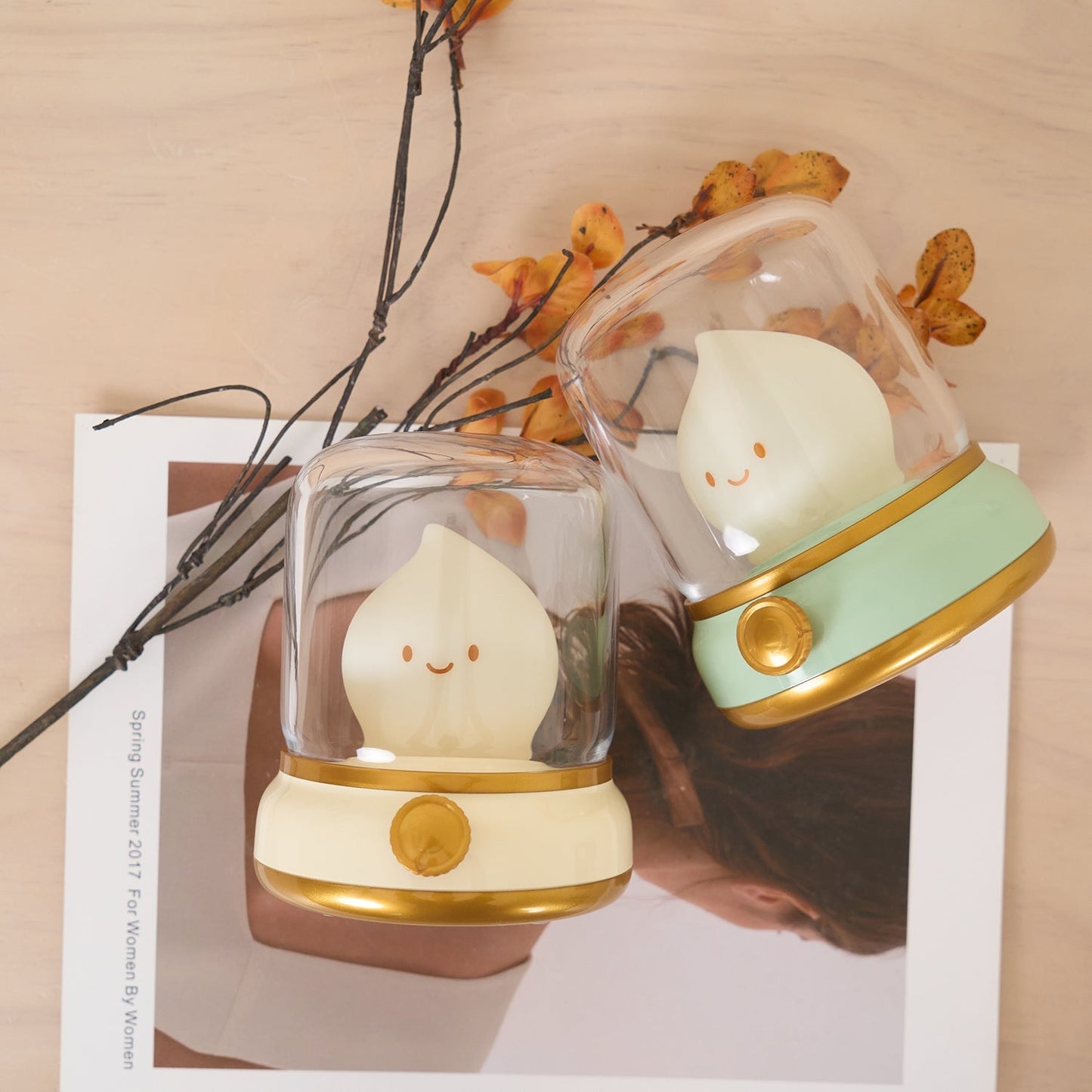 Flame-Effect LED Bedside Table Lamp With Soft Ambient Glow