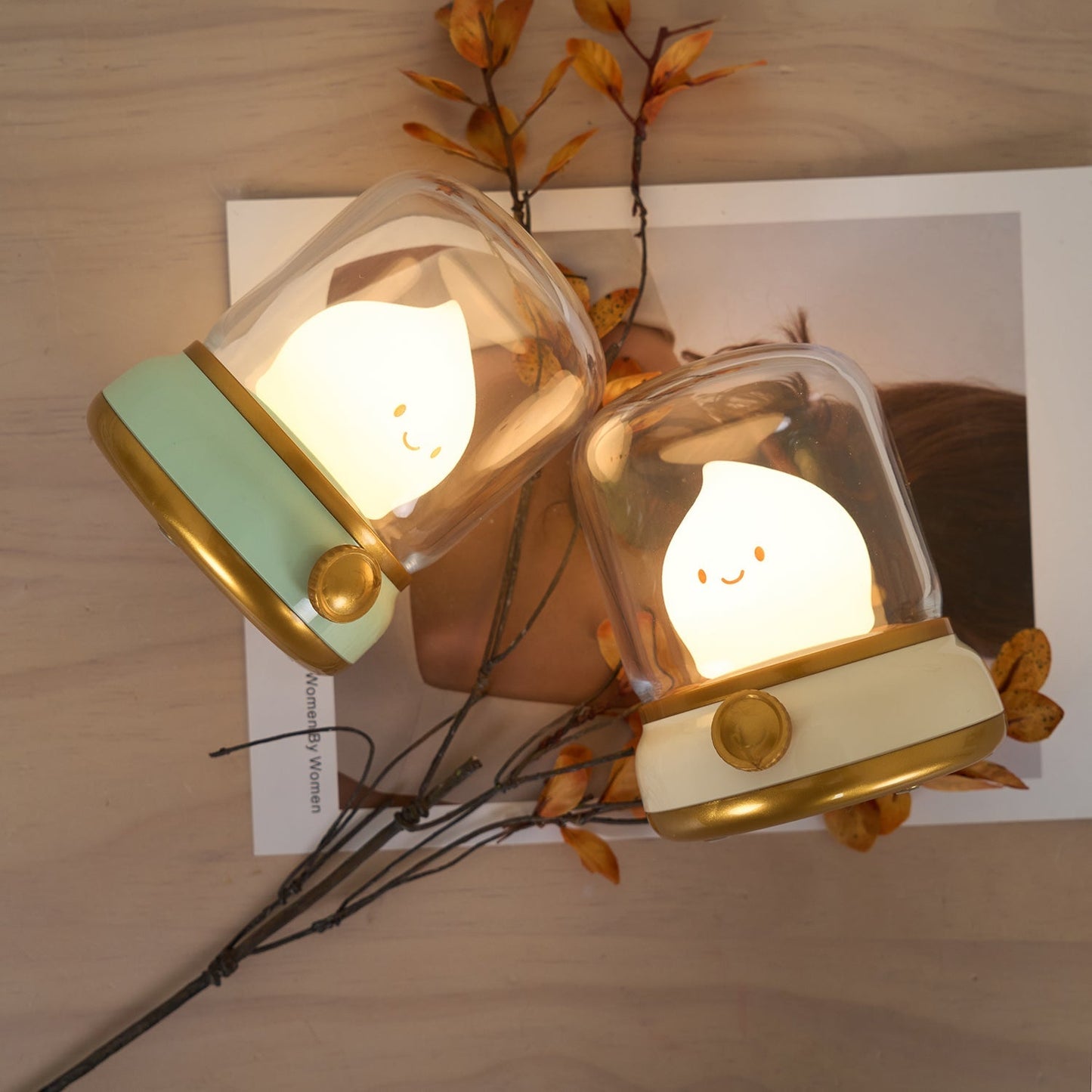 Flame-Effect LED Bedside Table Lamp With Soft Ambient Glow