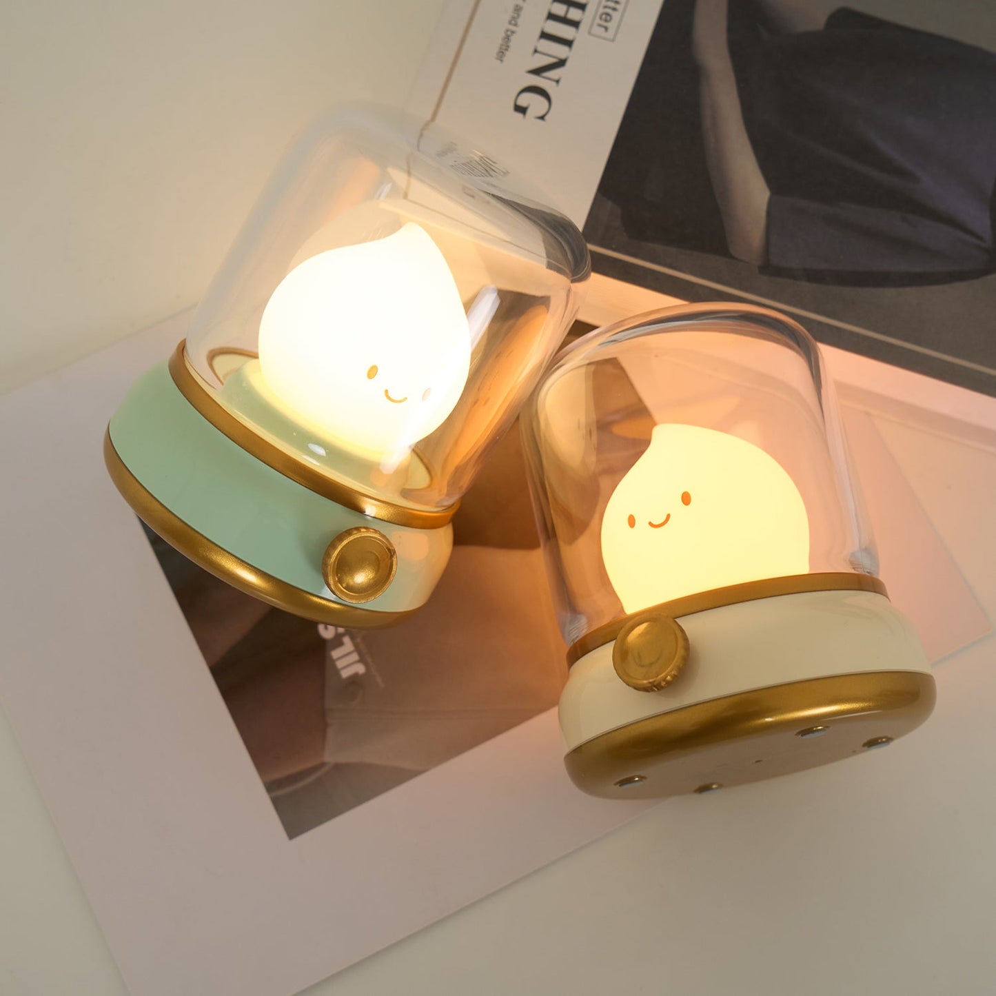 Flame-Effect LED Bedside Table Lamp With Soft Ambient Glow