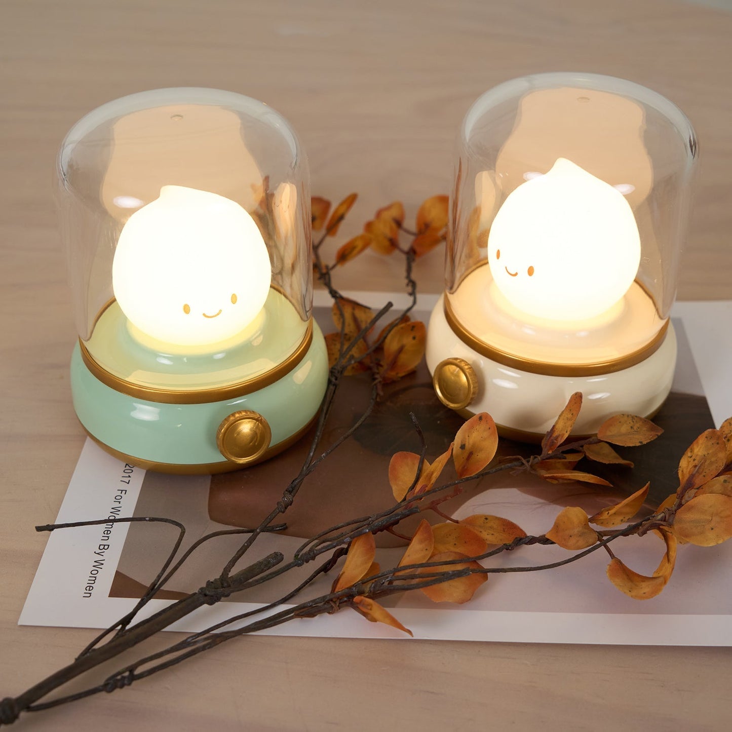 Flame-Effect LED Bedside Table Lamp With Soft Ambient Glow