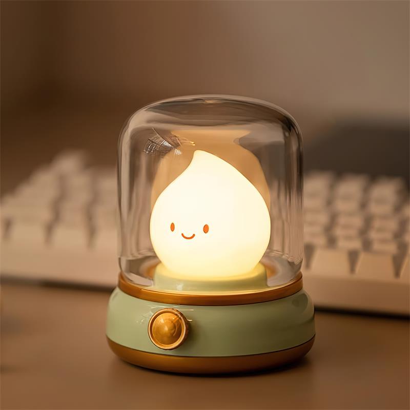 Flame-Effect LED Bedside Table Lamp With Soft Ambient Glow