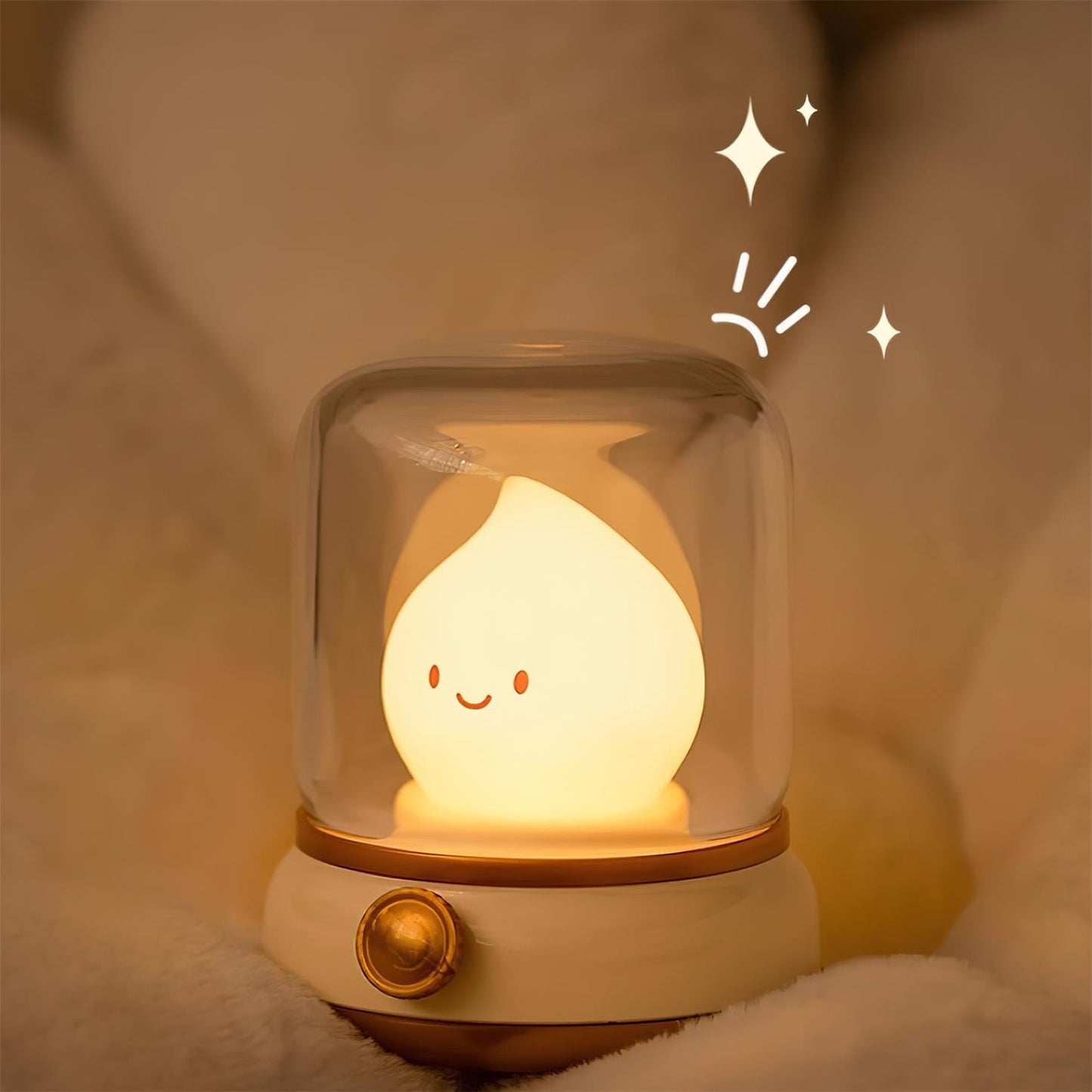 Flame-Effect LED Bedside Table Lamp With Soft Ambient Glow