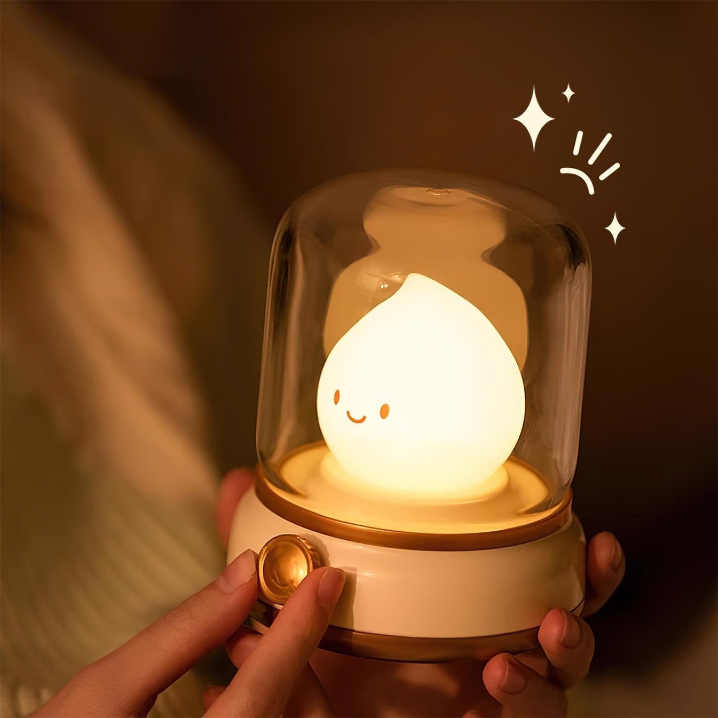 Flame-Effect LED Bedside Table Lamp With Soft Ambient Glow