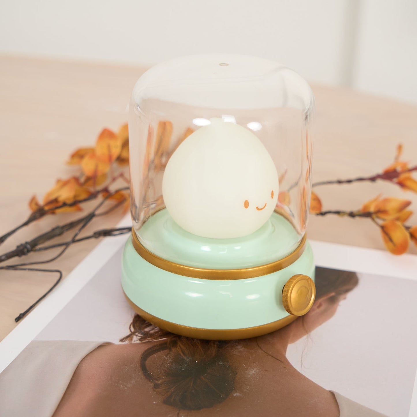 Flame-Effect LED Bedside Table Lamp With Soft Ambient Glow