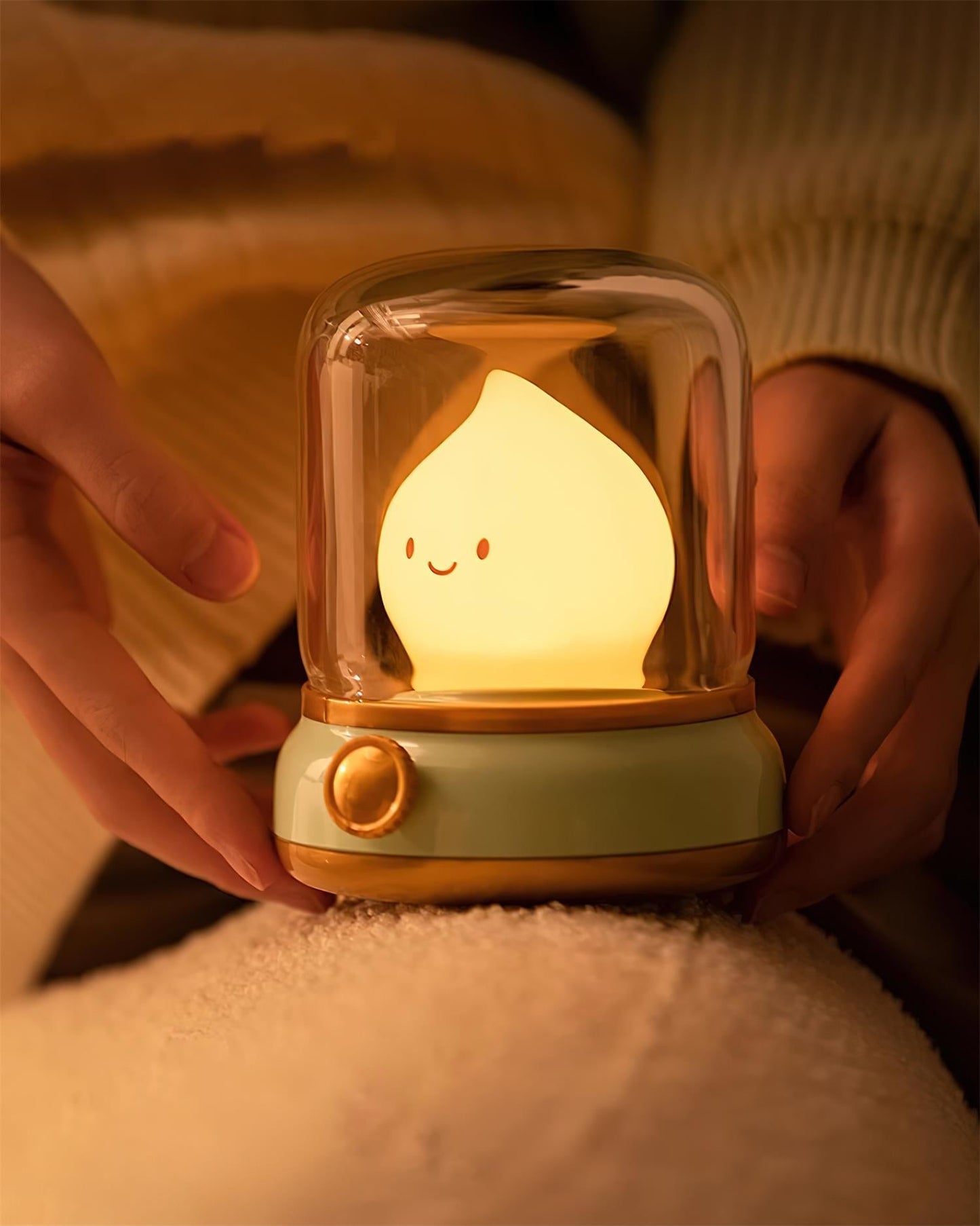 Flame-Effect LED Bedside Table Lamp With Soft Ambient Glow