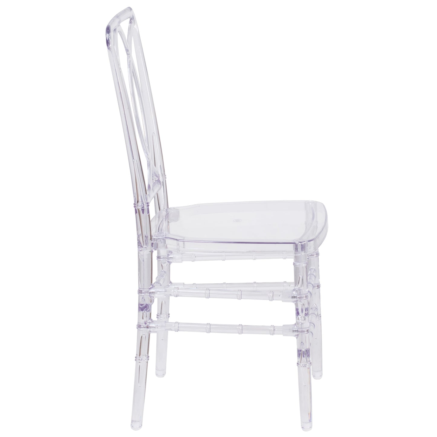Flash Elegance Transparent Stacking Chair with Designer Back - Event Chair - UV Resistant
