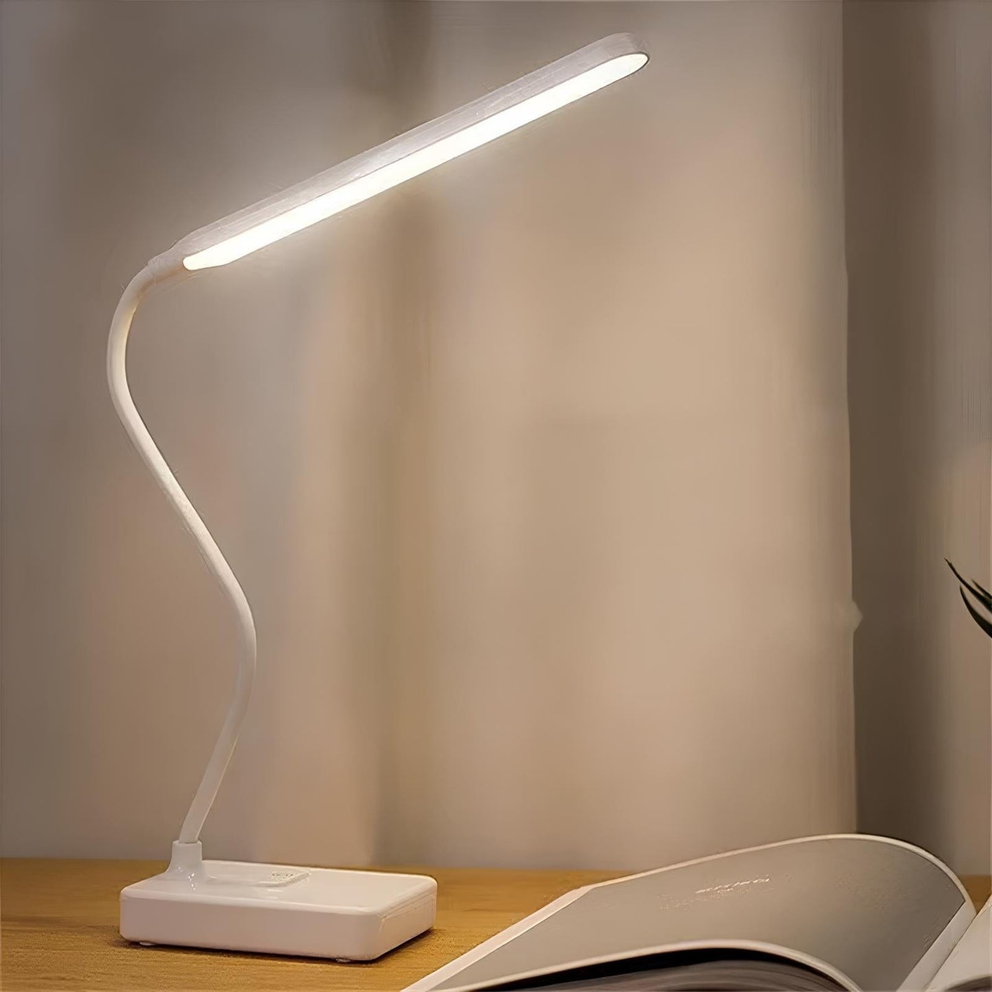 Desk Lamp USB Rechargeable Flexible Arm Dimmable LED Reading Light