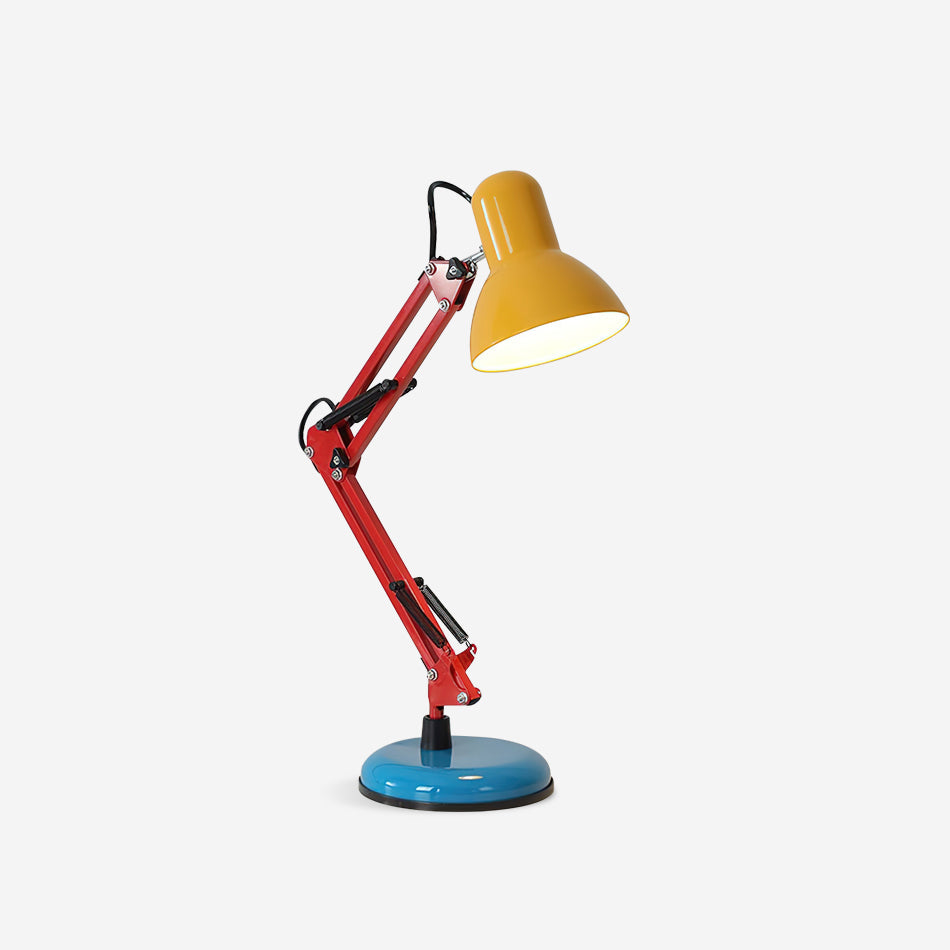 Adjustable Articulating Arm Table Lamp With Conical Shade