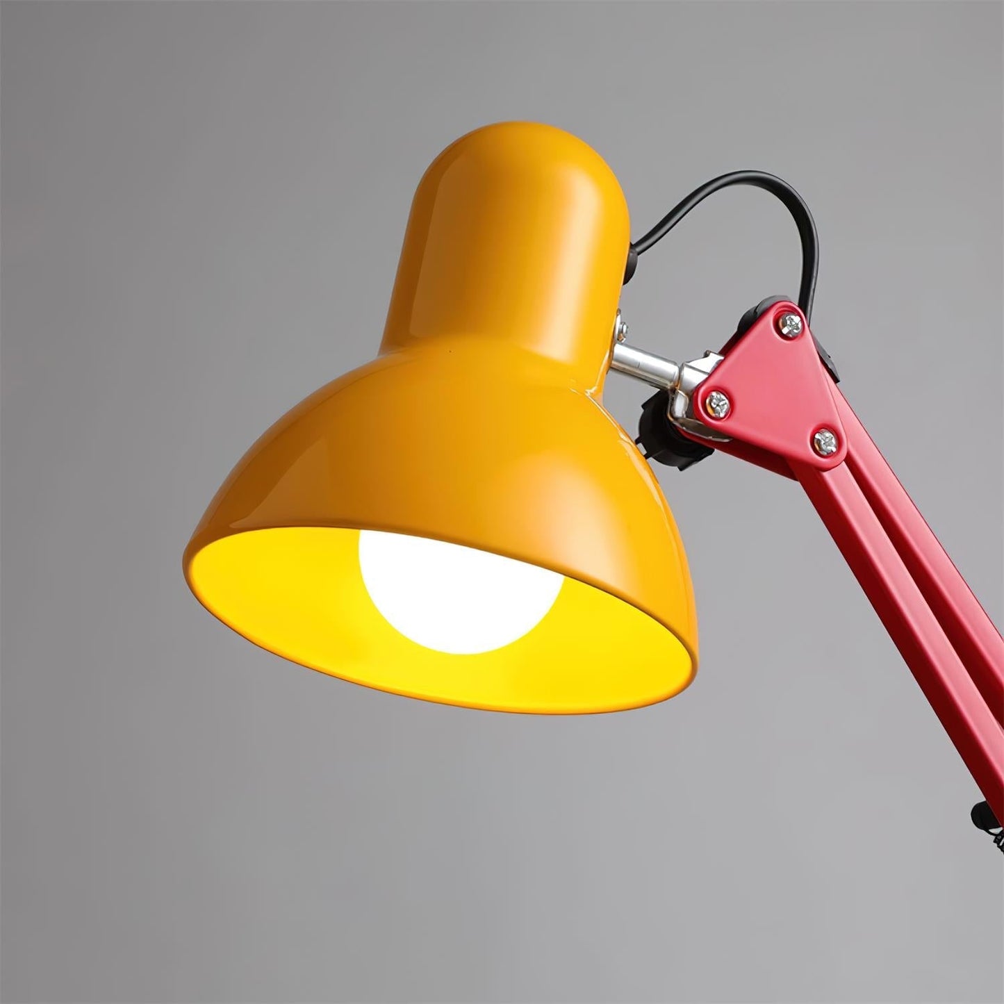 Adjustable Articulating Arm Table Lamp With Conical Shade
