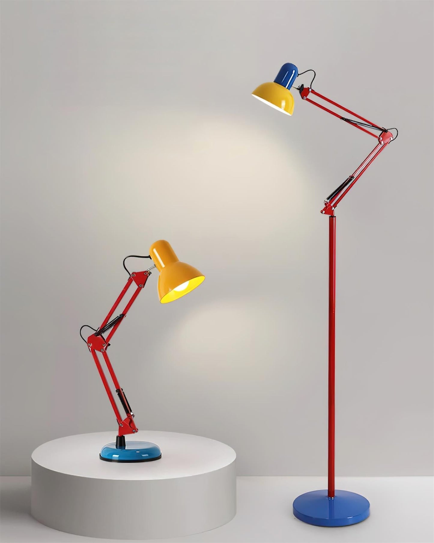 Adjustable Articulating Arm Table Lamp With Conical Shade