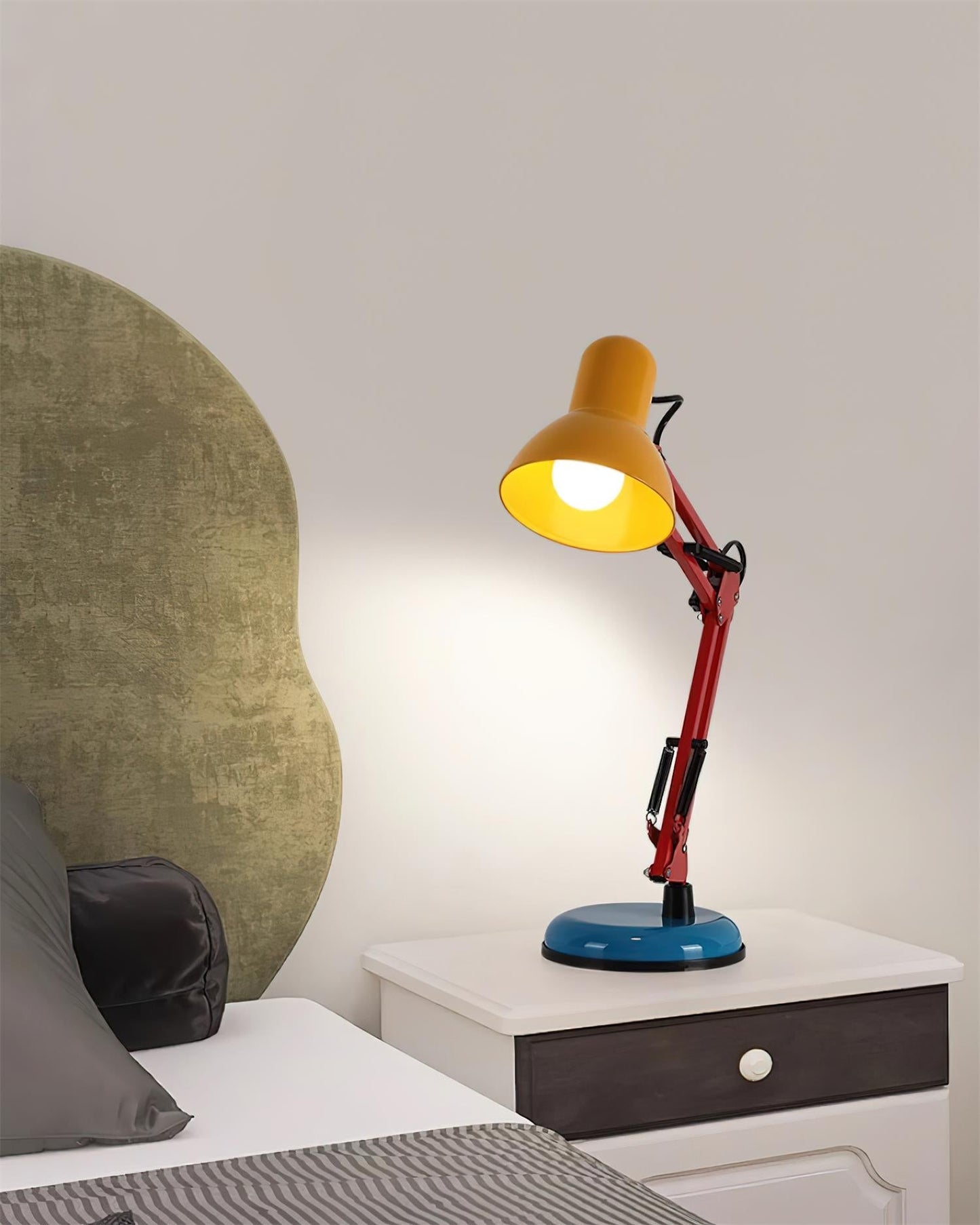 Adjustable Articulating Arm Table Lamp With Conical Shade
