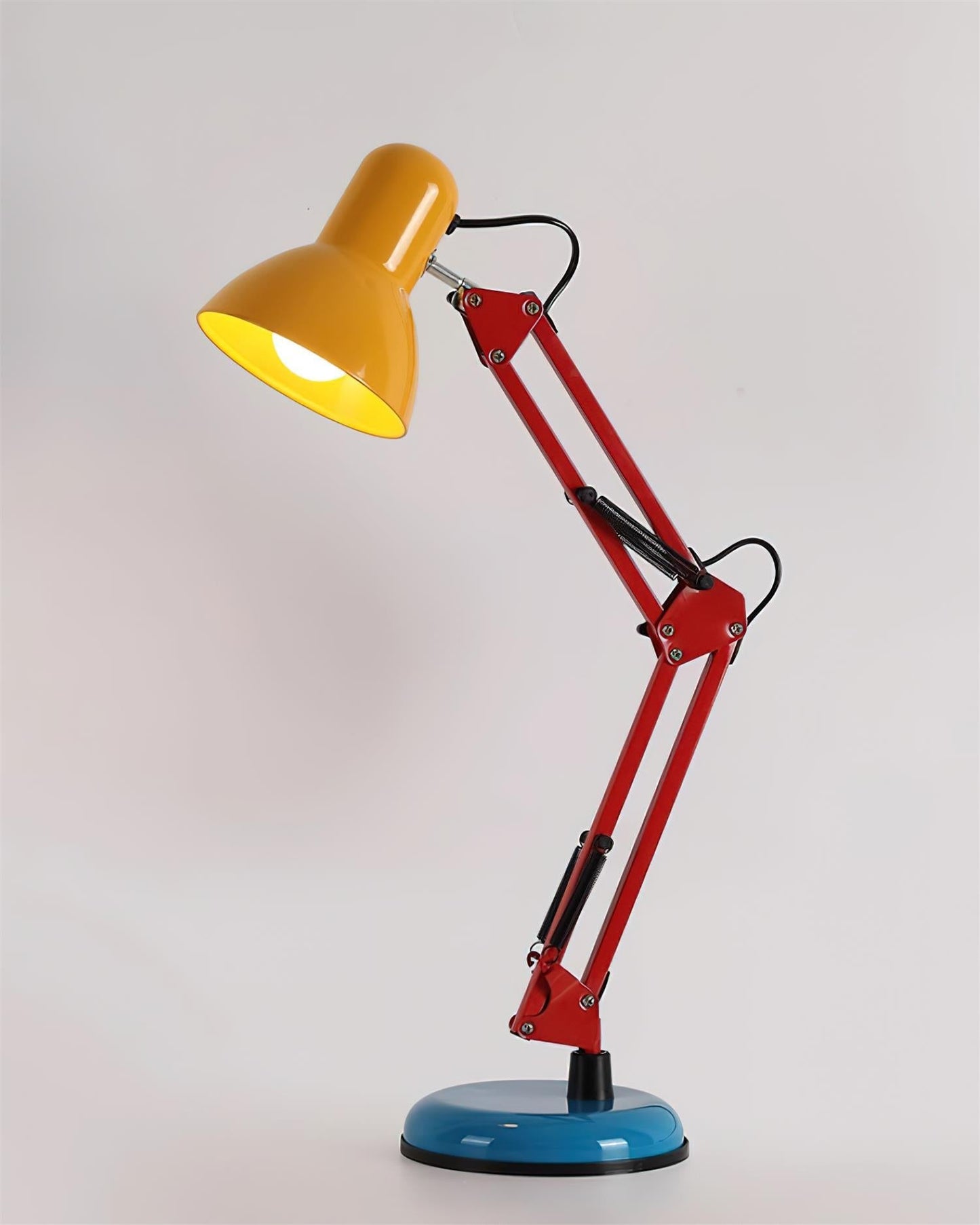 Adjustable Articulating Arm Table Lamp With Conical Shade
