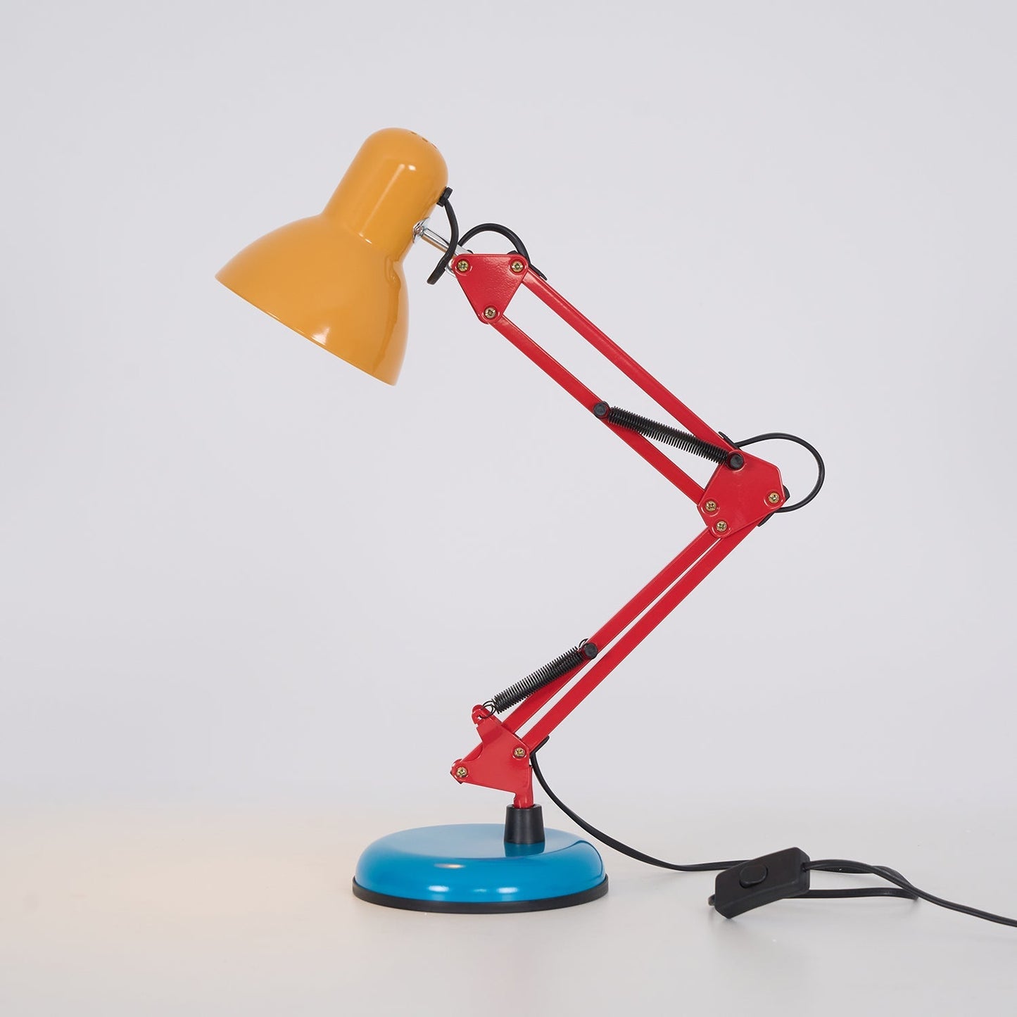 Adjustable Articulating Arm Table Lamp With Conical Shade