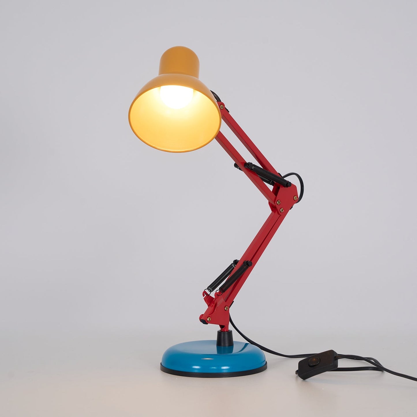 Adjustable Articulating Arm Table Lamp With Conical Shade