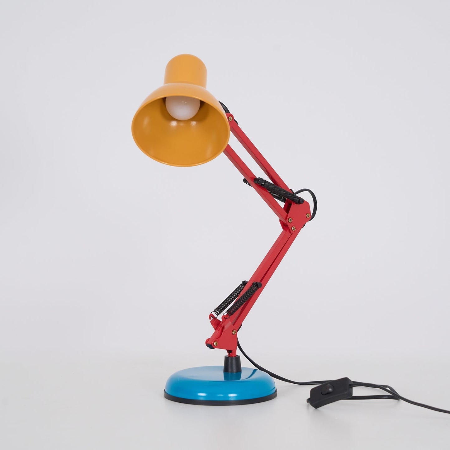 Adjustable Articulating Arm Table Lamp With Conical Shade