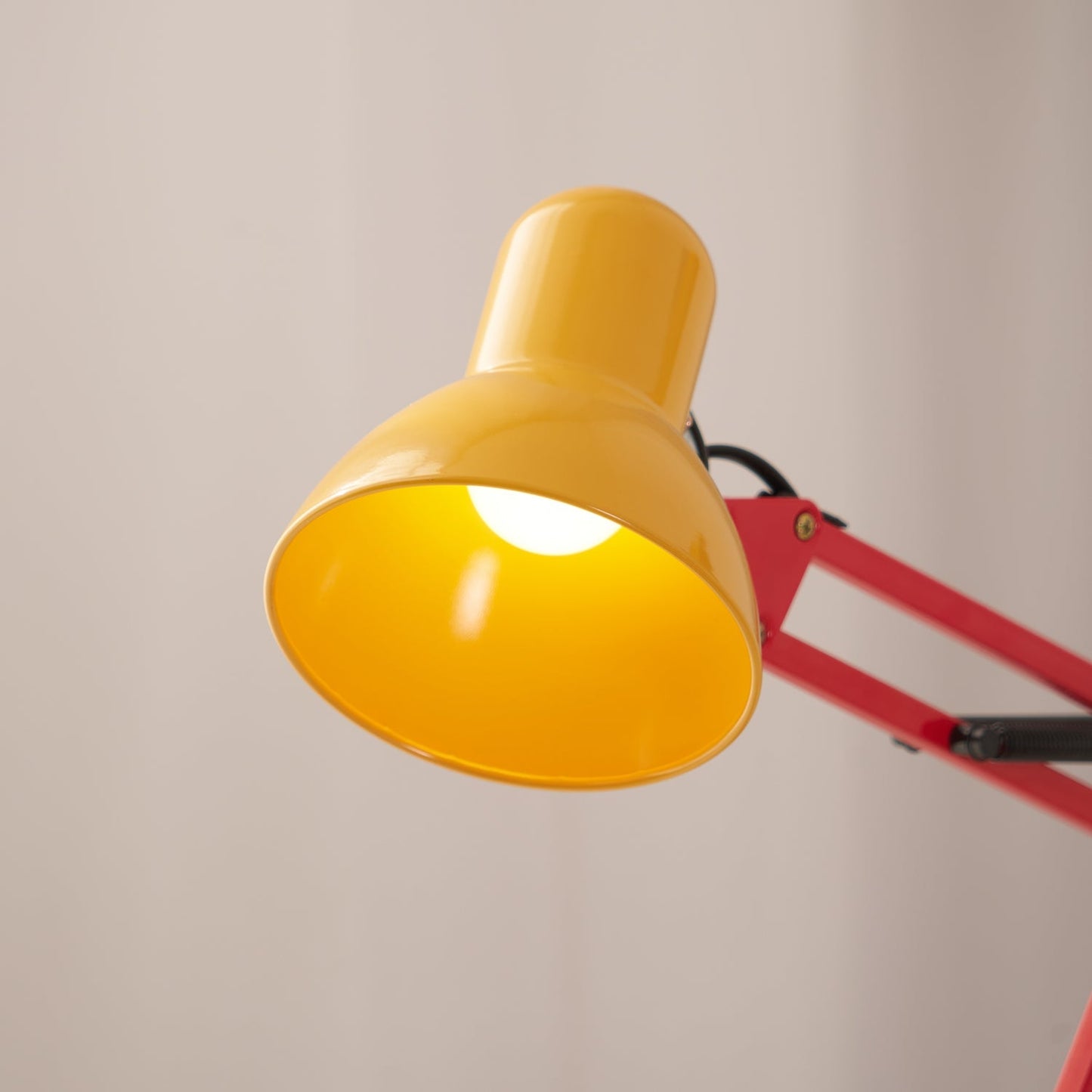 Adjustable Articulating Arm Table Lamp With Conical Shade