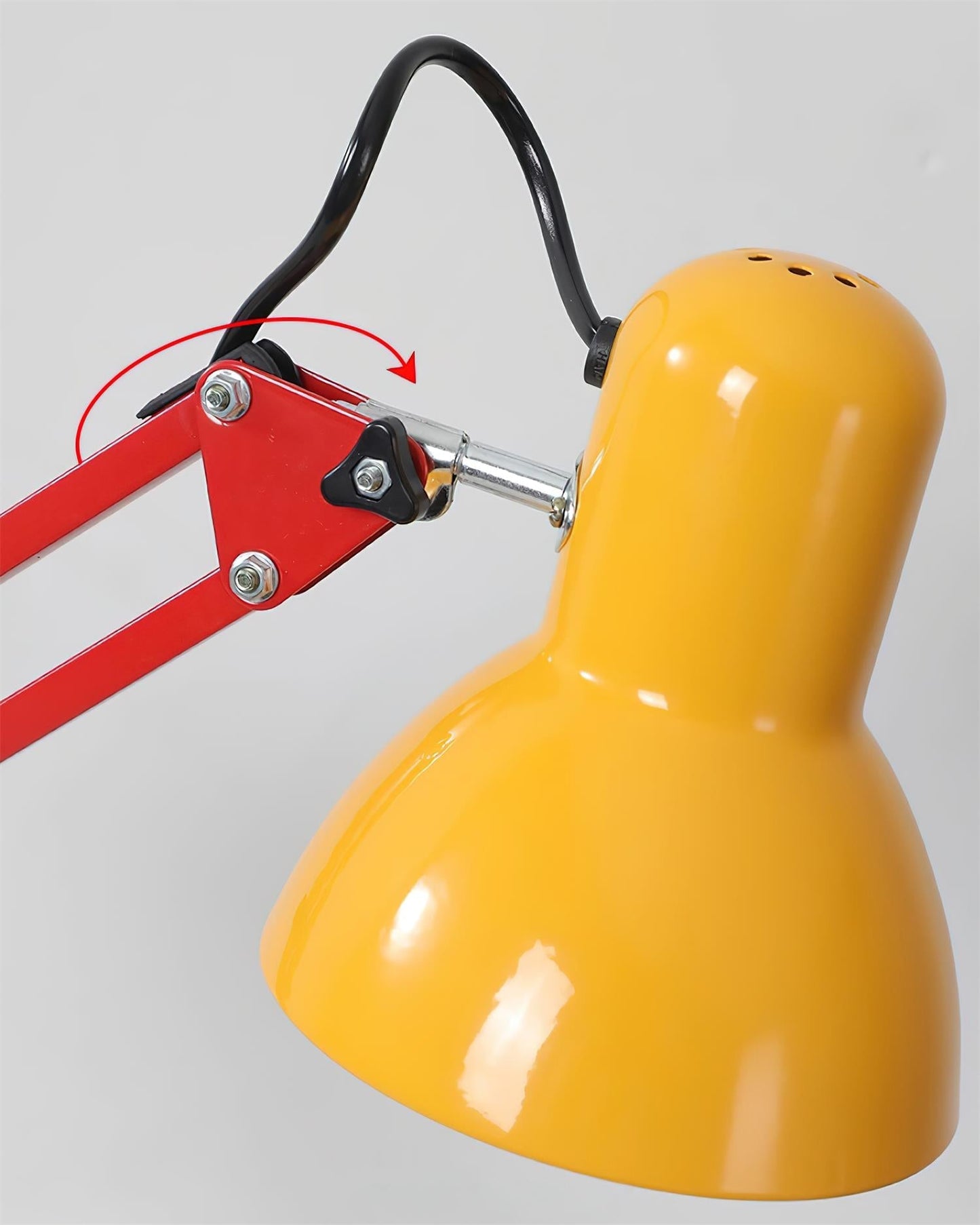 Adjustable Articulating Arm Table Lamp With Conical Shade